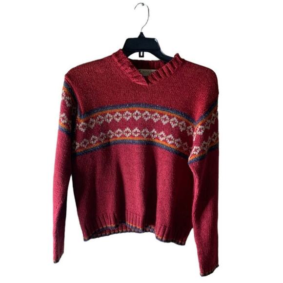 Vintage Marsh Landing Sweater Womens Size Large Knitted Long Sleeves Aztec Print - Picture 1 of 9